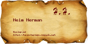 Heim Herman névjegykártya